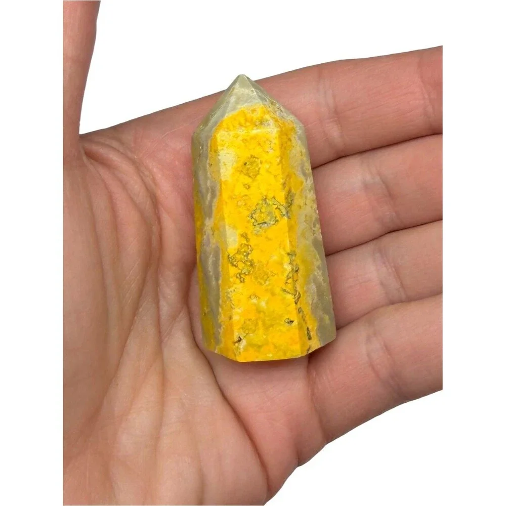 Bumblebee Jasper Tower Crystal Stone Decor Gift Yellow